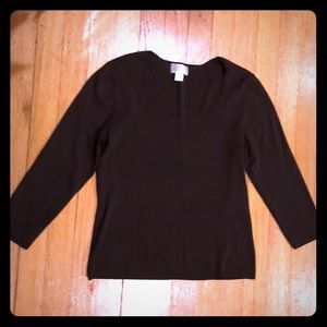 Ann Taylor Loft Scoop Neck Long Sleeve work shirt